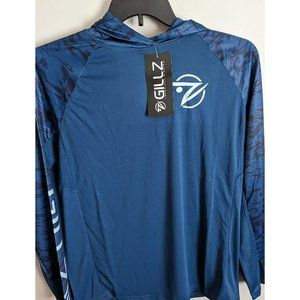*Gillz Tournament Series LS UV Fishing Pullover Hoodie Ventilated Blue Mens Sz M